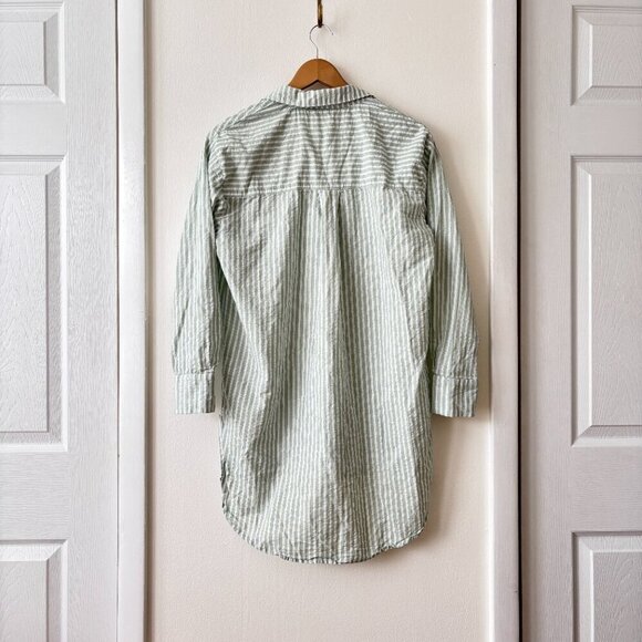 Anthropologie Striped Longline Button Down Tunic Shirt - Picture 7 of 8
